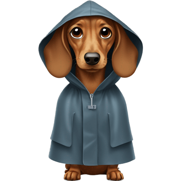 dachshund wearing a raincoat emoji