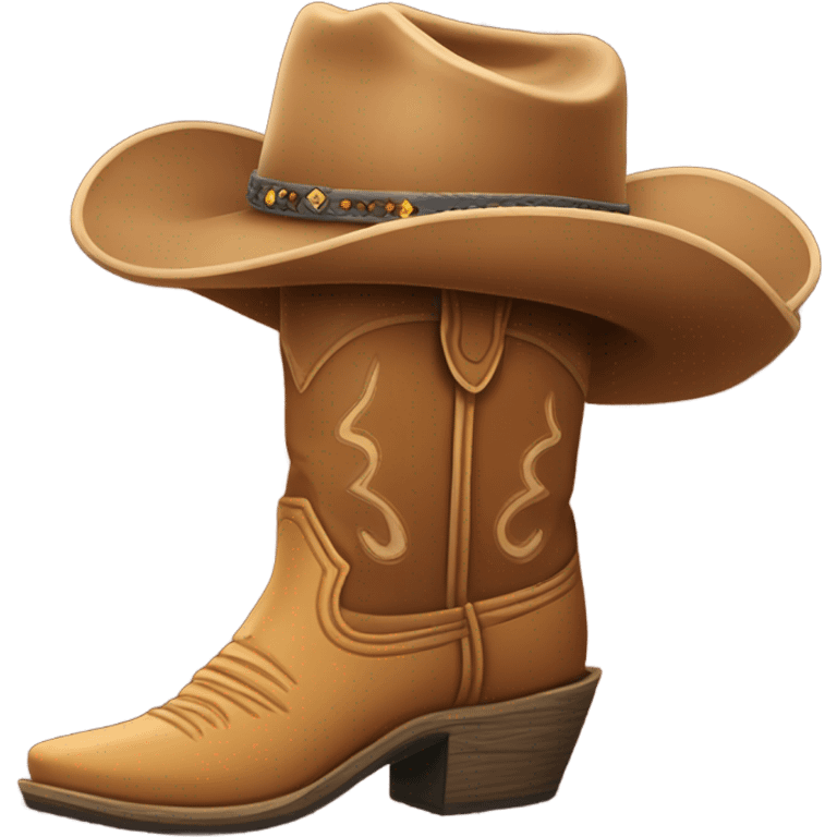 Cowboy boot with cowboy hat emoji