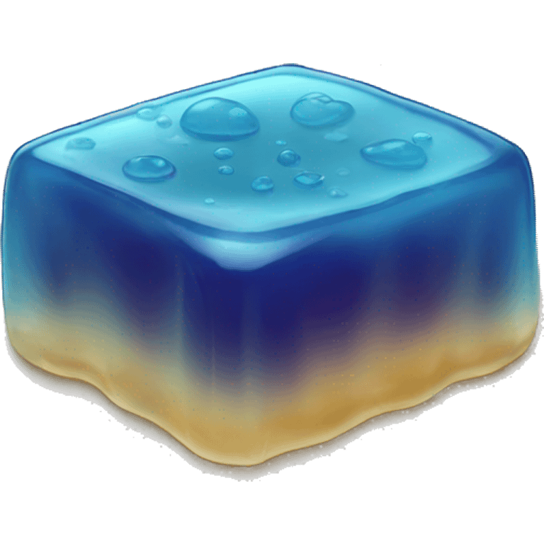 square blue jelly slab on plate emoji