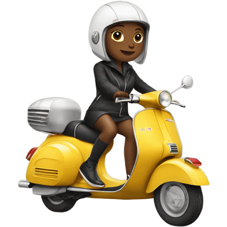 Girl riding Vespa emoji