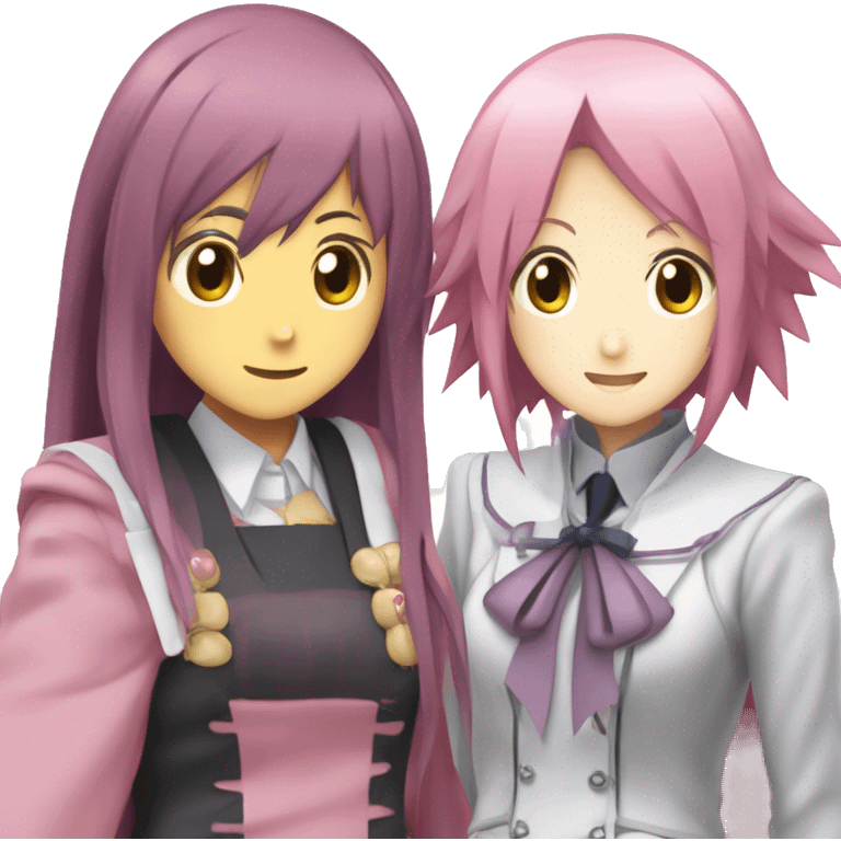 Kyoko sakura and sayaka miki from madoka magica emoji