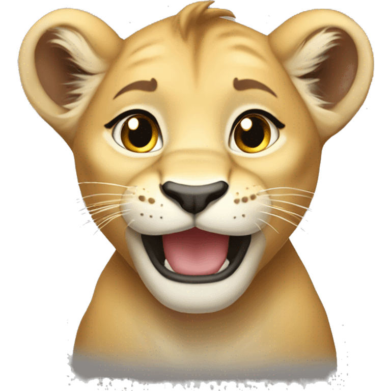 happy lioness cub  emoji