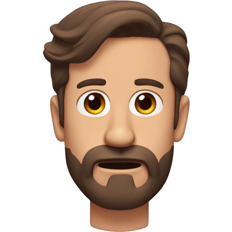 Ted lasso head frown brown hair beard emoji