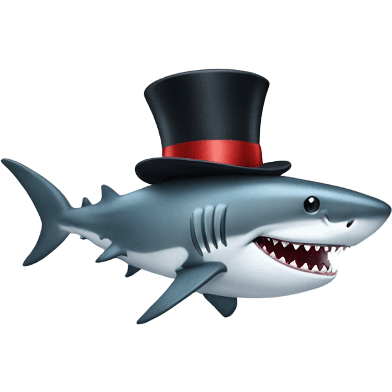 Shark with a top hat emoji