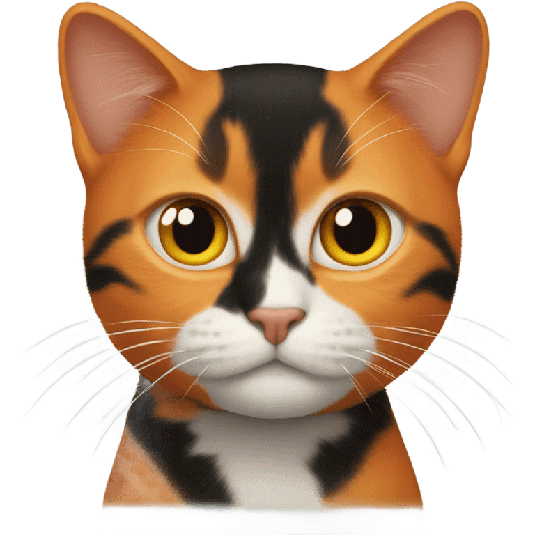 orange cat with black cat emoji