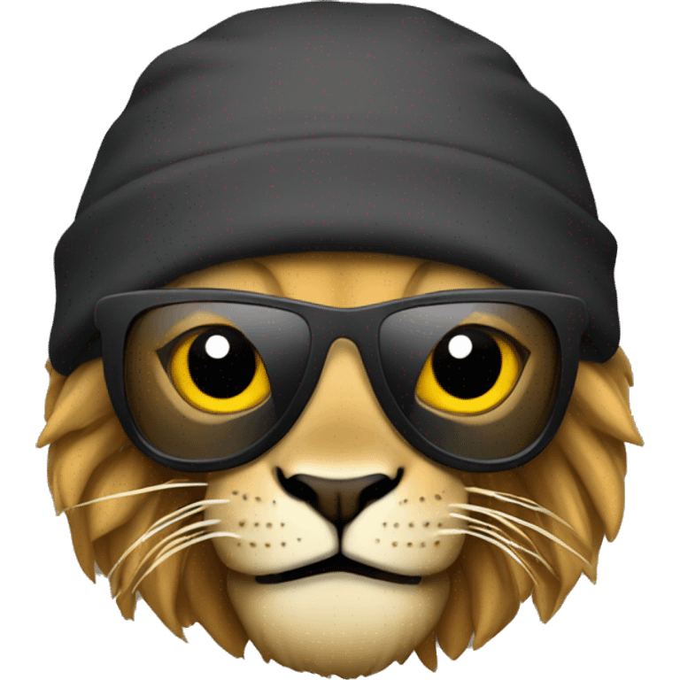 Lion wearing a ski mask emoji