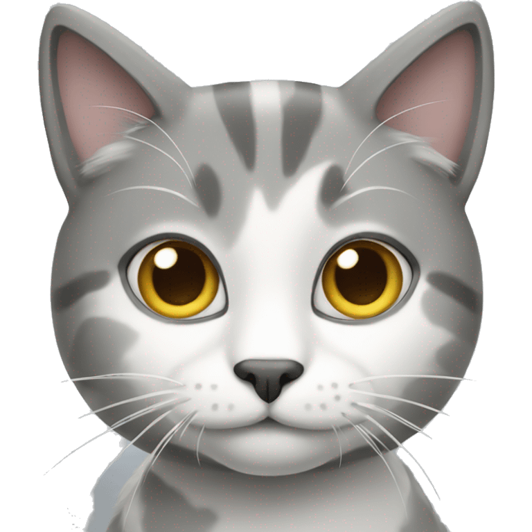 Grey and white cat emoji