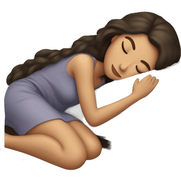 brunette girl sleep emoji