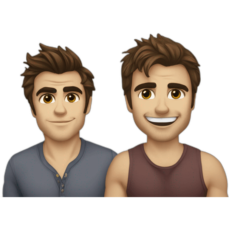 Paul Wesley avec Ian Somerhalder emoji