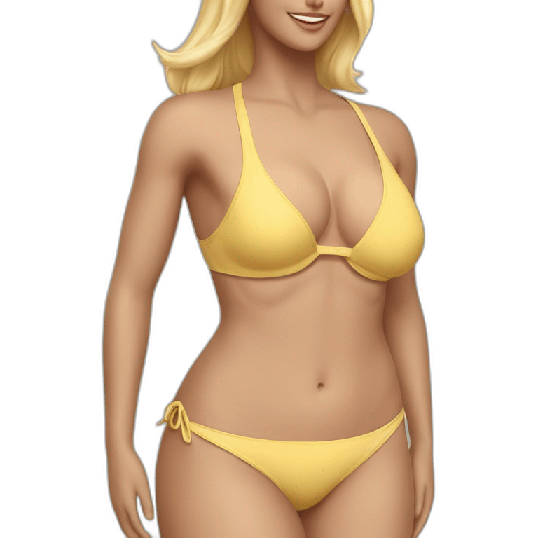 soft-fit Caucasian woman bikini (beach body) bed emoji