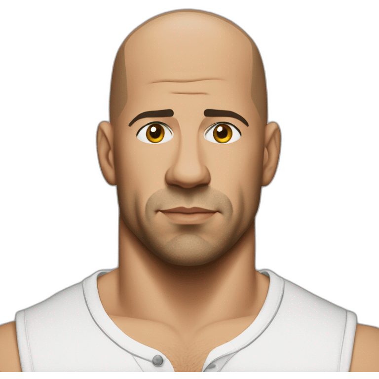 vin diesel serious cartoon wearing henley  emoji