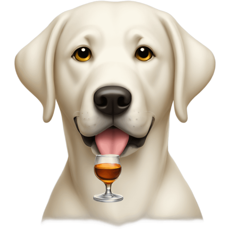 White lab drinking bourbon  emoji