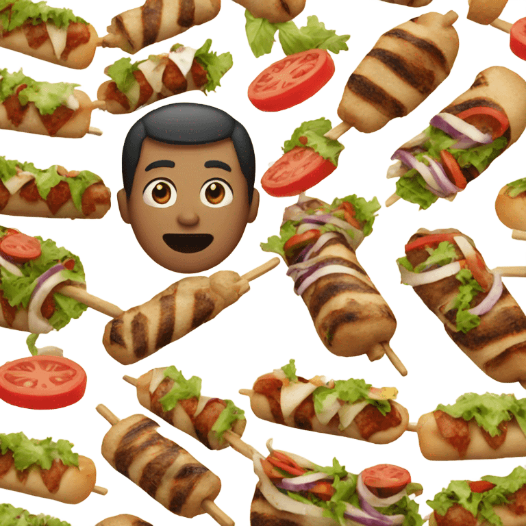 Man eating kebab emoji