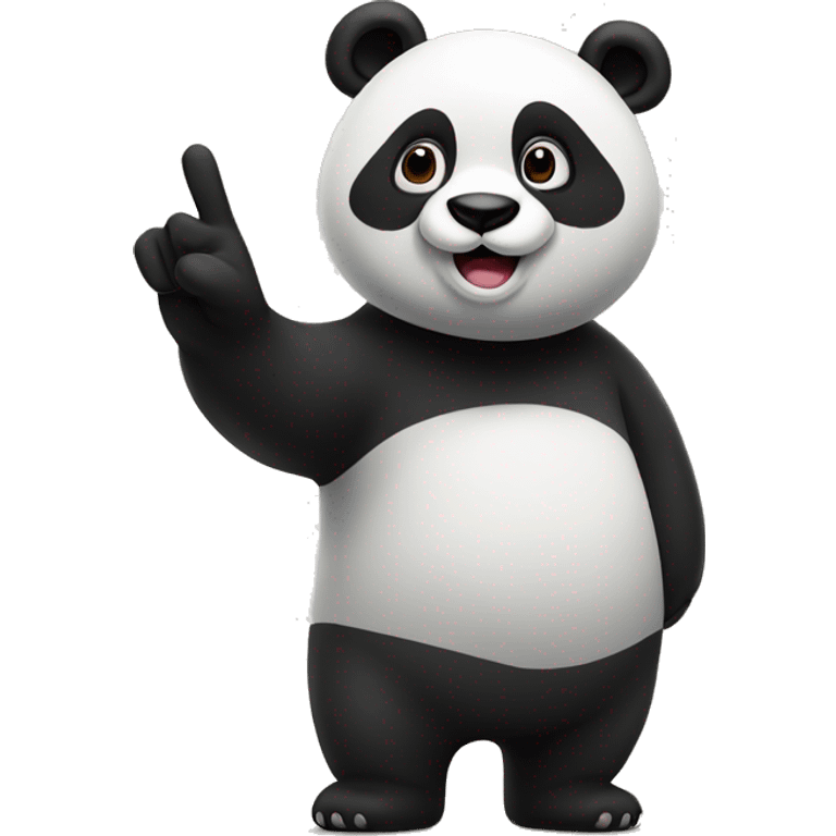 A panda doing a peace sign 🐻✌🏾 emoji