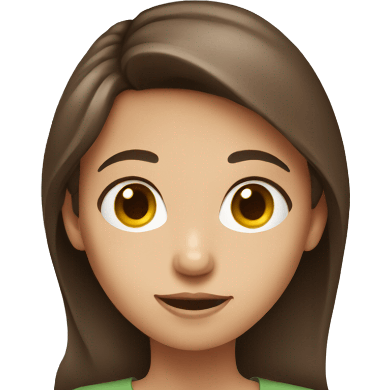 girl with brown hair suspecting emoji