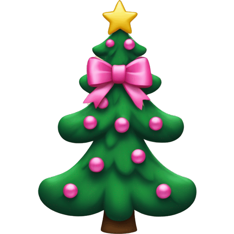 Christmas tree with pink bows on it emoji