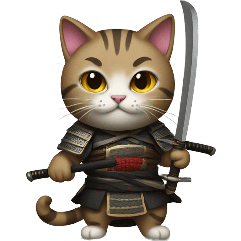 Cat with a katana emoji