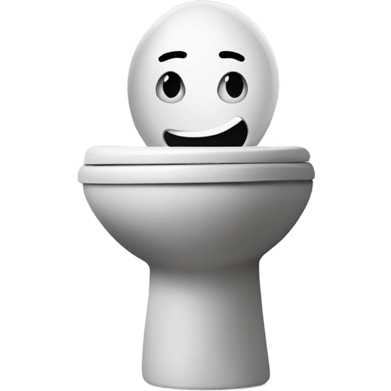 A toilet with a head in it emoji