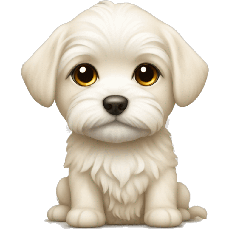 maltese puppy cream color  emoji