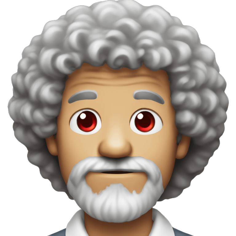 bob ross with red eyes emoji