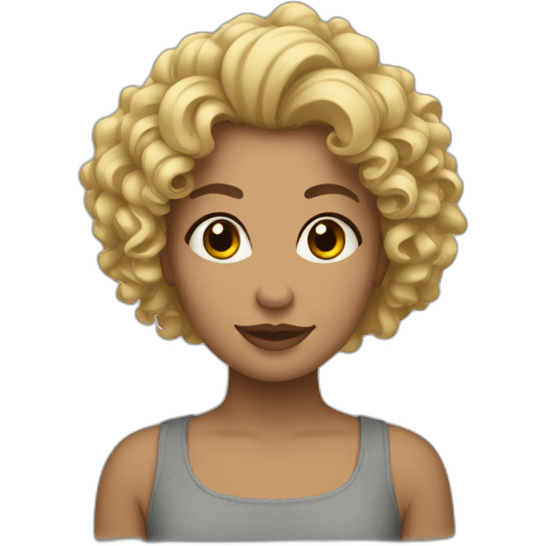 Rubia rizos emoji