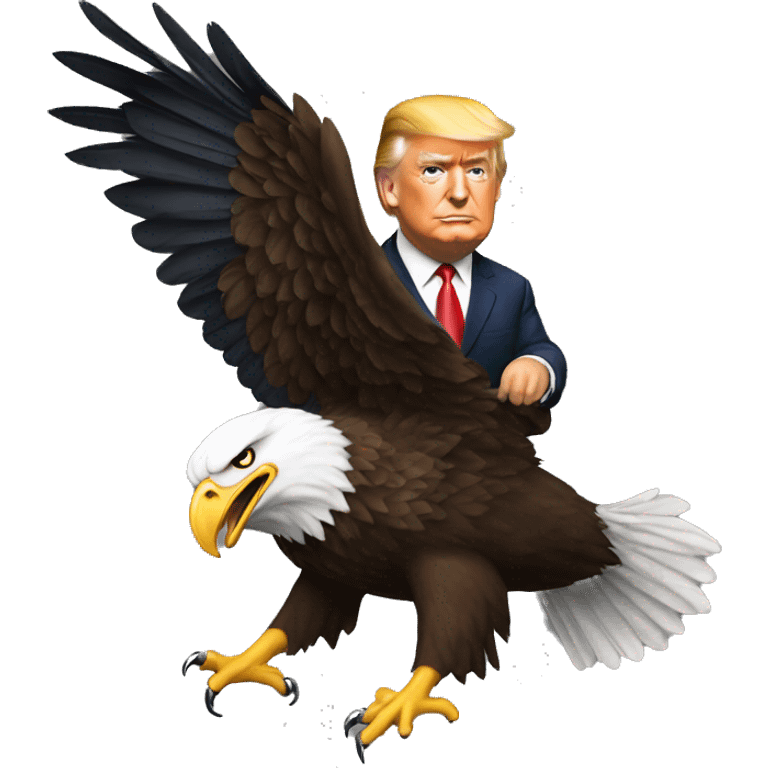 Trump riding a bald eagle emoji