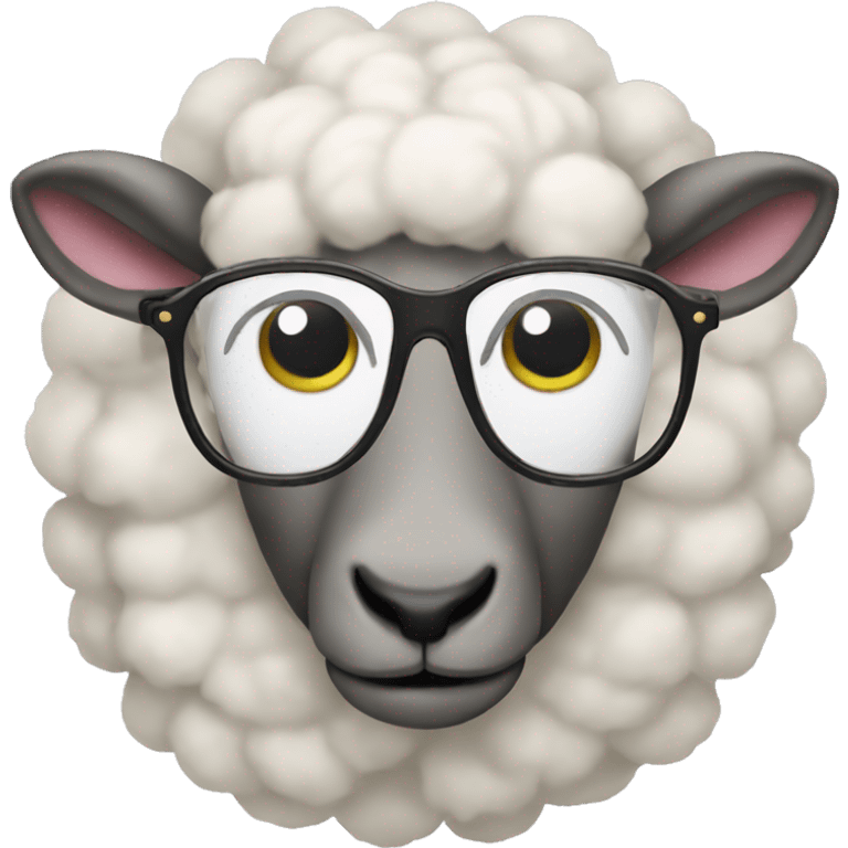 A sheep with glasses and her nails done  emoji