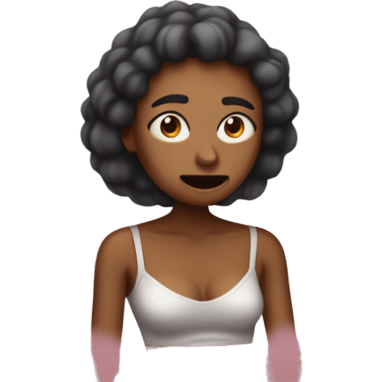 Woman with period cramps emoji