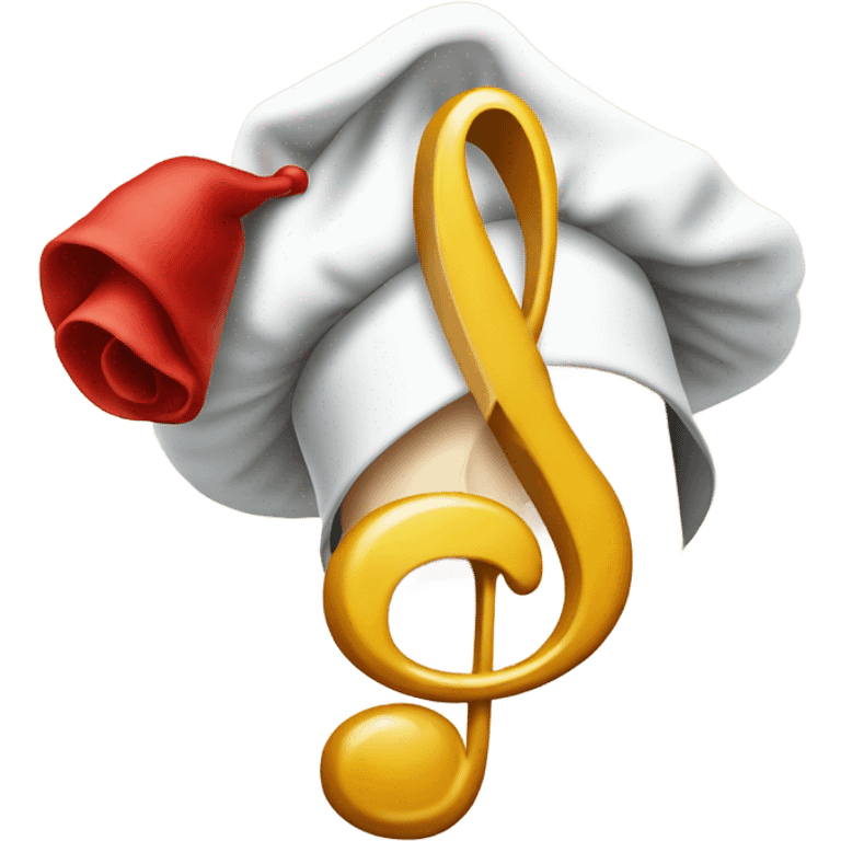 Treble clef wearing chef hat emoji