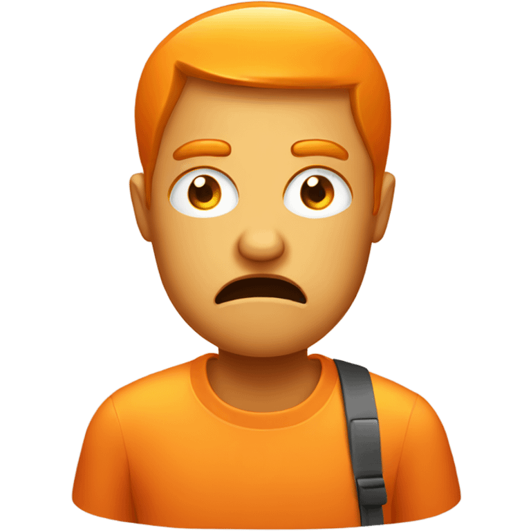 Orange smartphone upset emoji