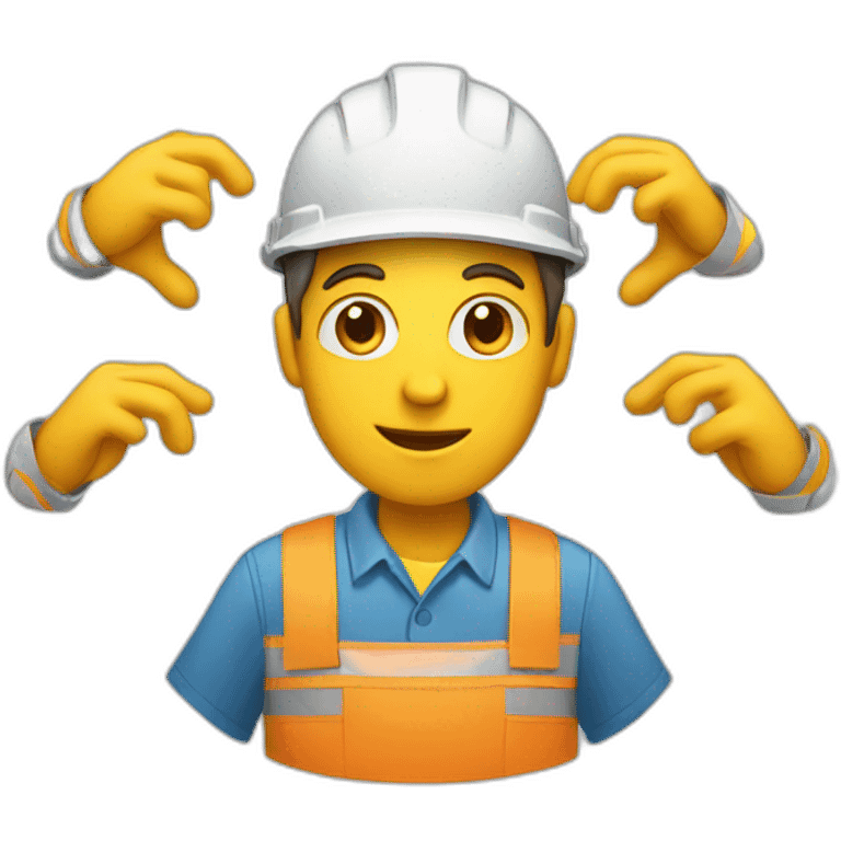 worker with 6 hands emoji