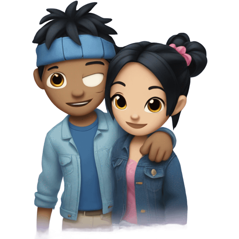 HAIR BLACK  stitch from “lilo” emoji