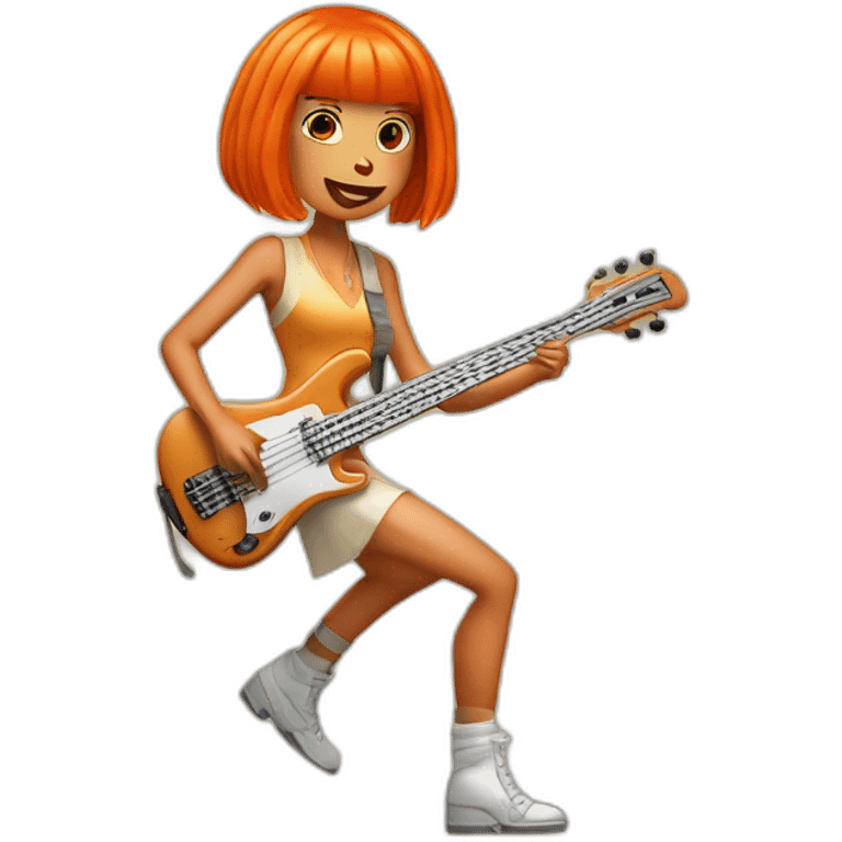 Leeloo of the fifth element playing basse guitar emoji