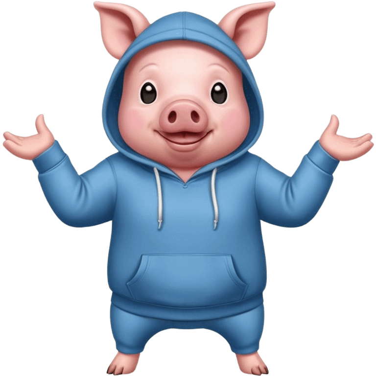 Dancing, pig and hoodie emoji