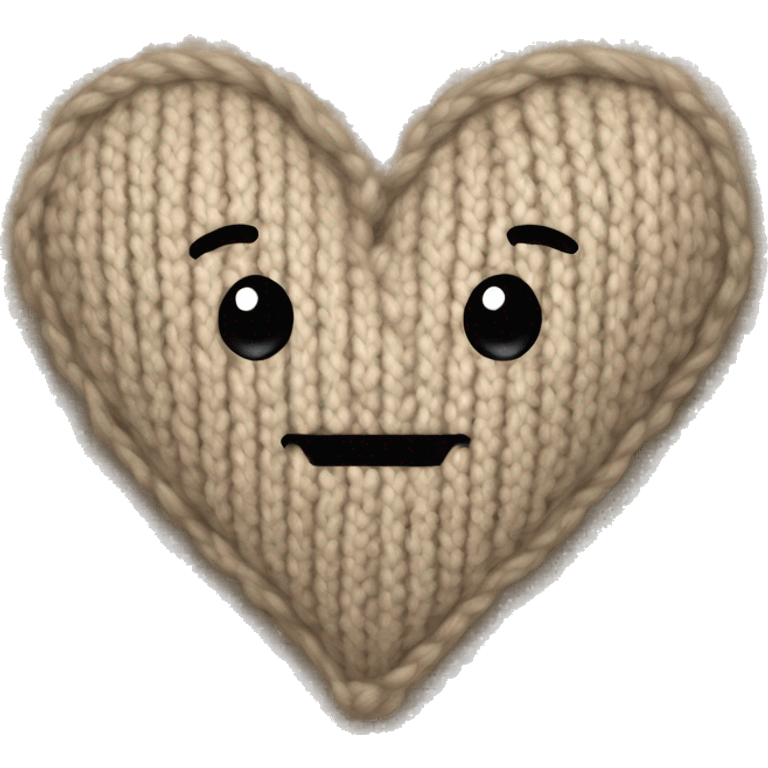 knitted beige heart emoji