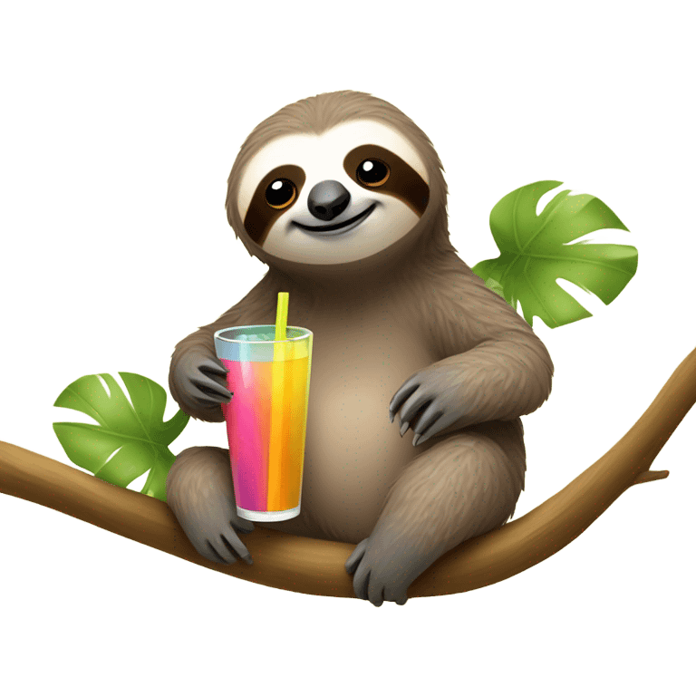 Sloth drinking  emoji