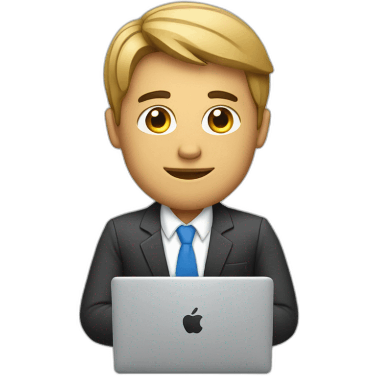 Business man working on a MacBook  emoji