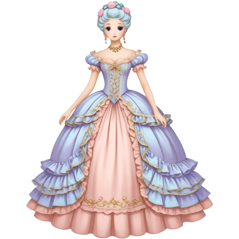 Pastel rococo couture gown  emoji