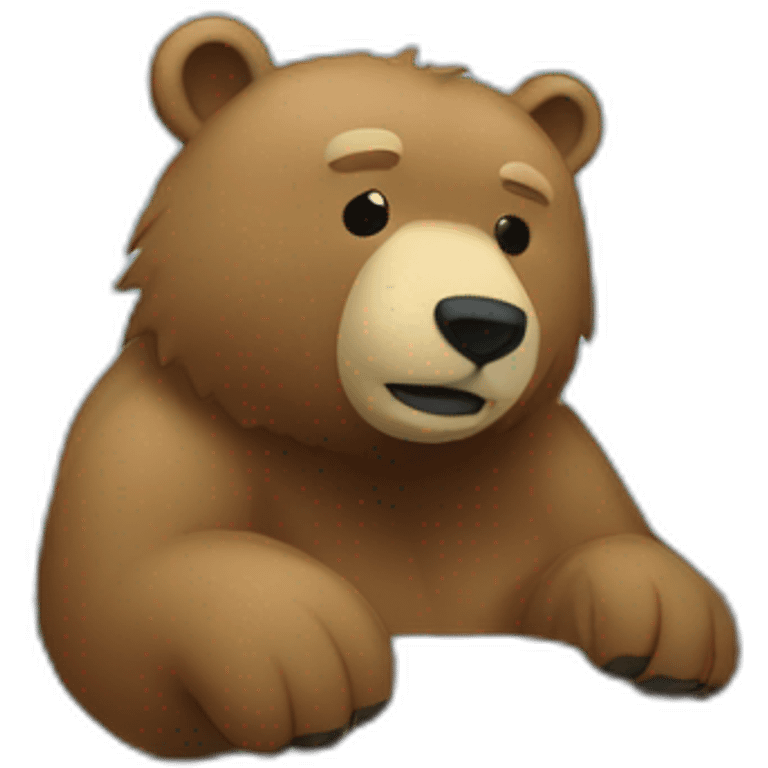 A bear in a waterfall emoji