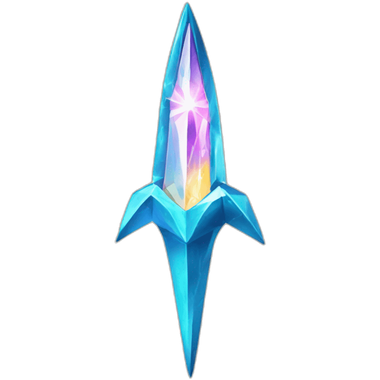 shining crystal trident touched by lightning emoji