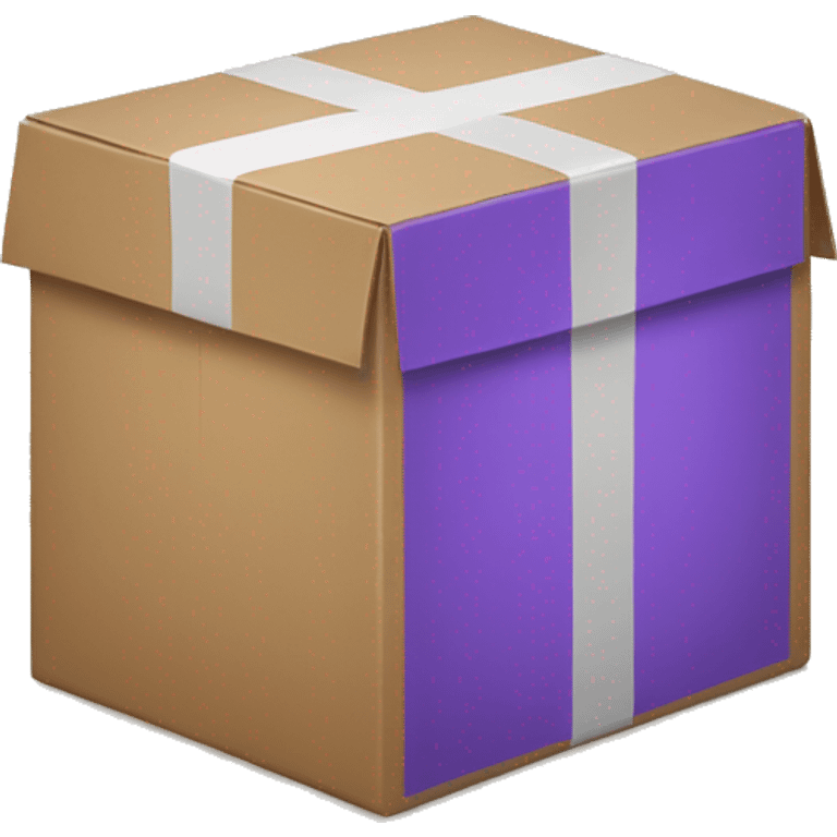 Delivery box with violet scotch emoji