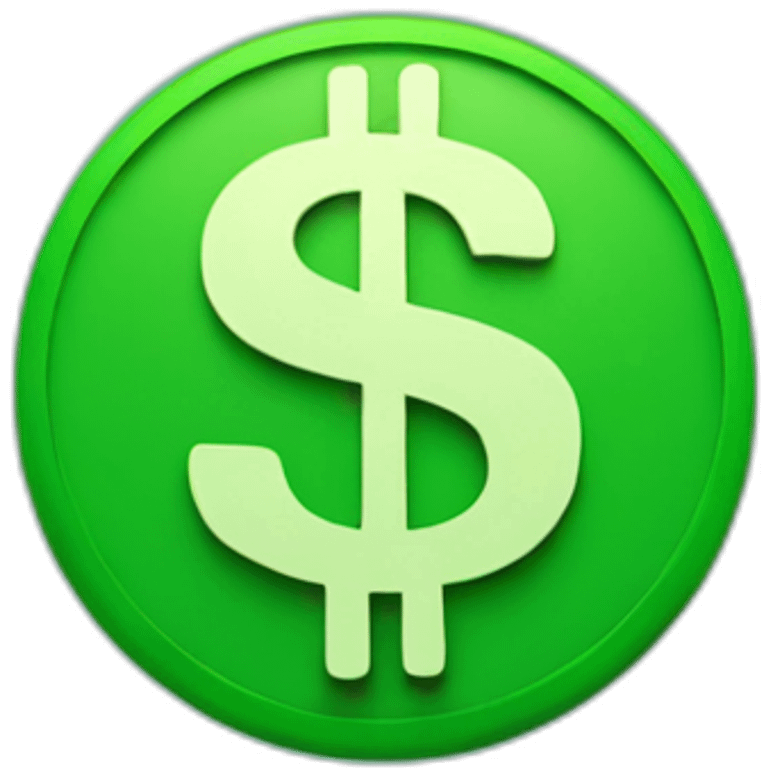 small dollar sign green with blue background emoji