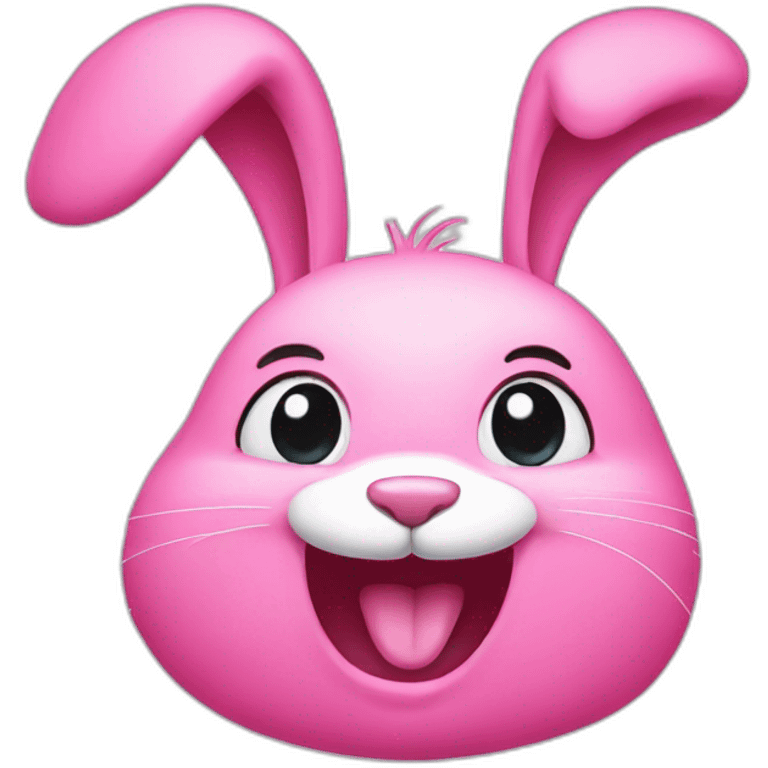 Pink rabbit winking emoji