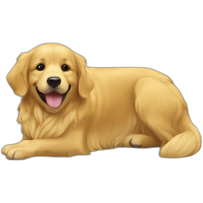 Golden retriever on bus  emoji