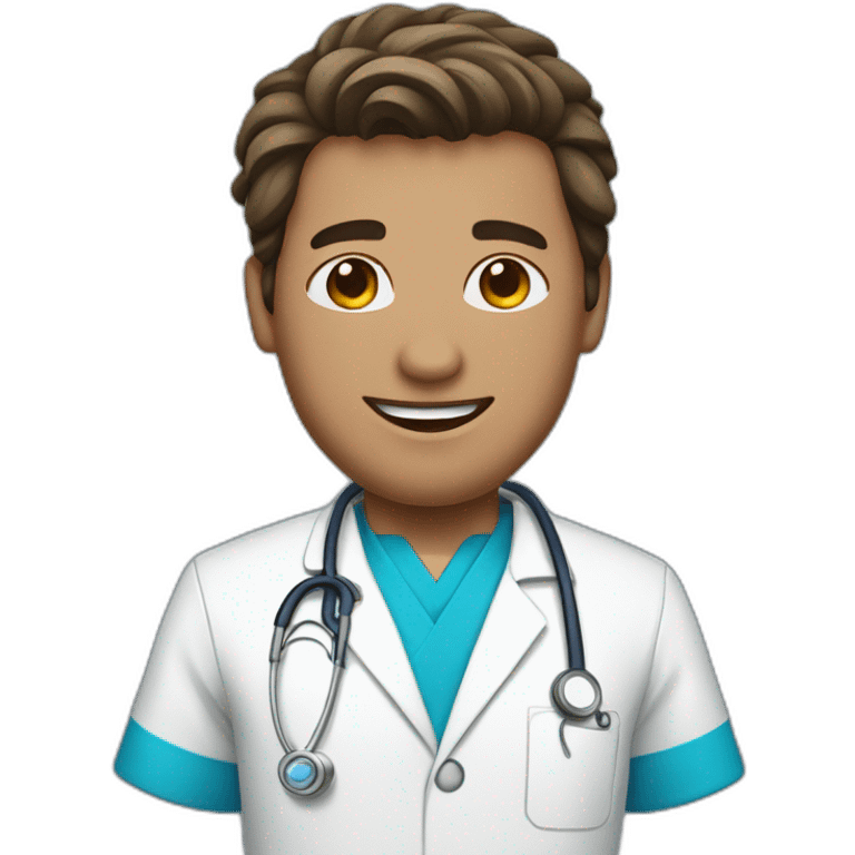 Male nurse in blue scrubsuit emoji