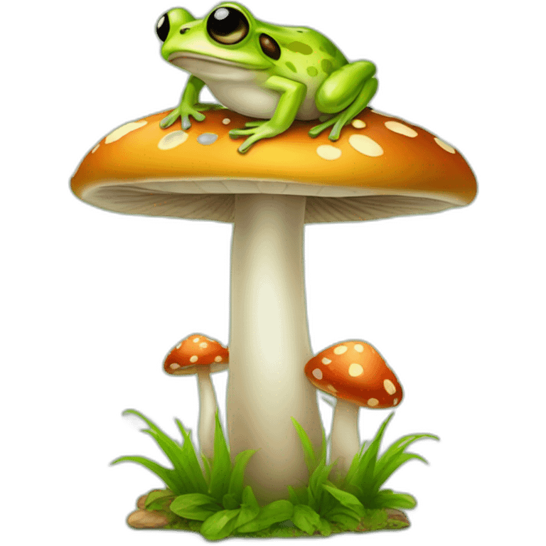 frog on mushroom emoji