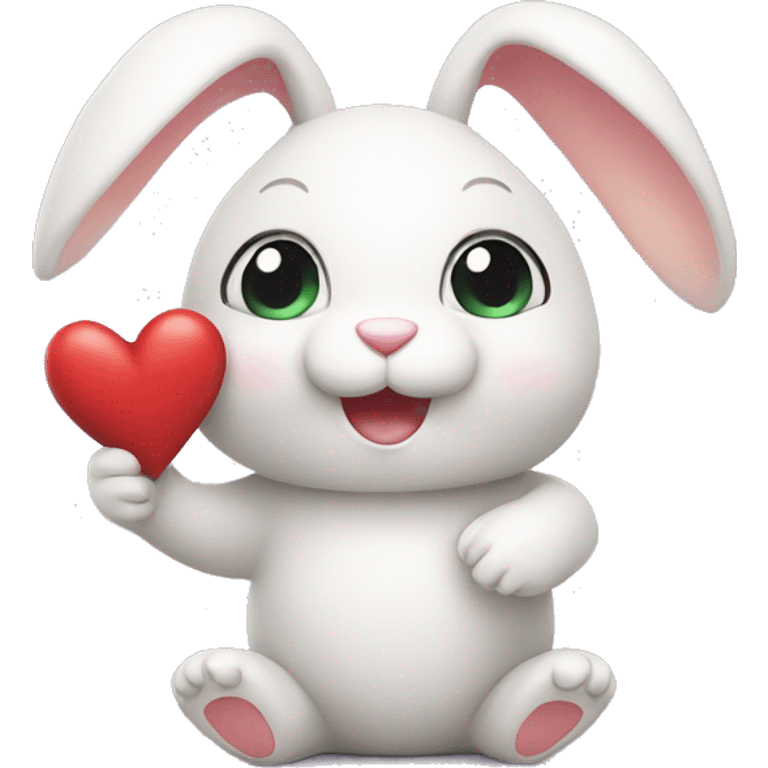 cute bunny toy with heart emoji