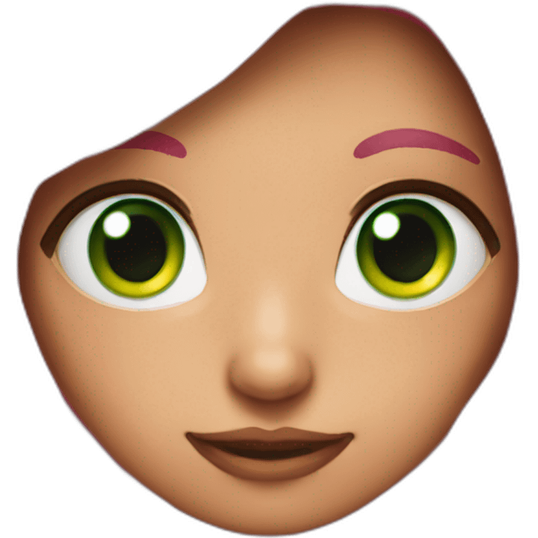 pink hair green eye witch emoji