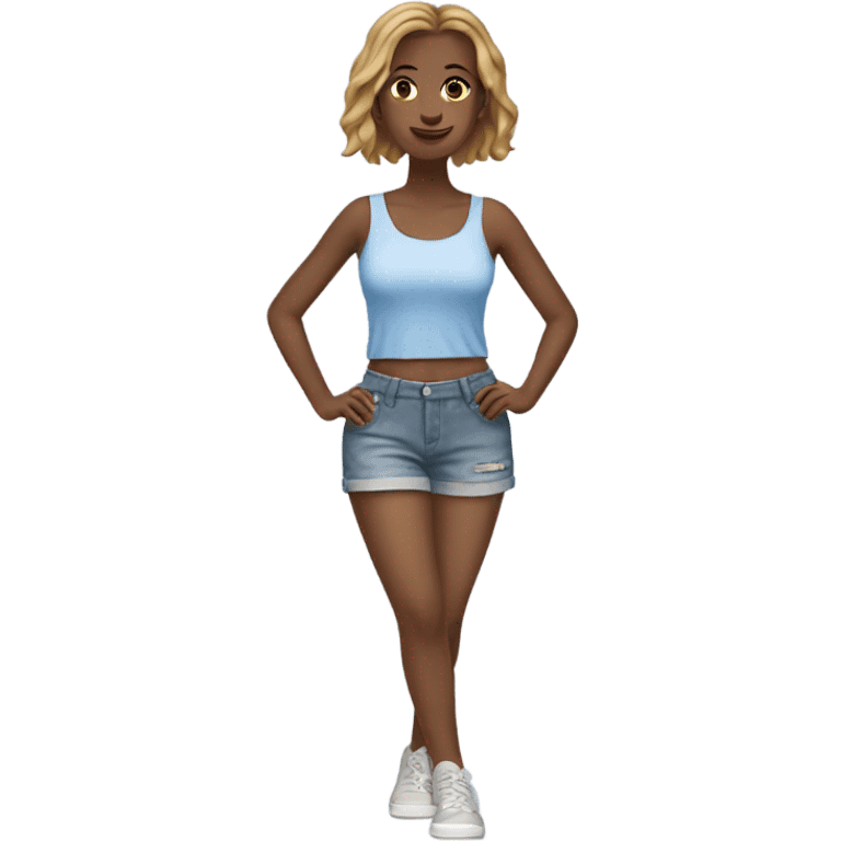 Woman with shorts ￼ emoji