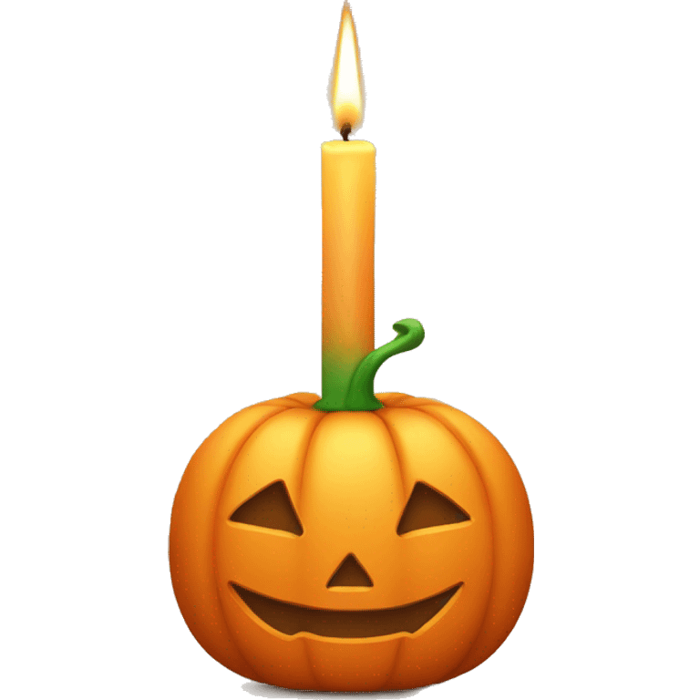 Candle with pumpkin  emoji